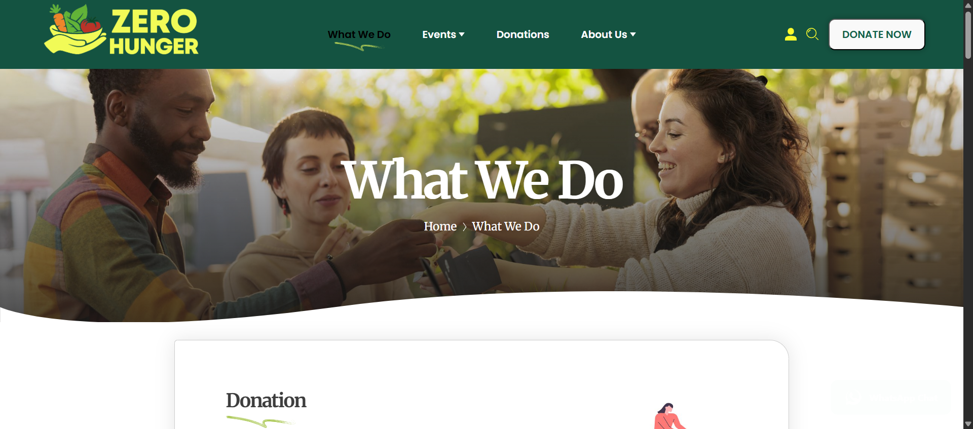Zero Hunger Website What We Do View